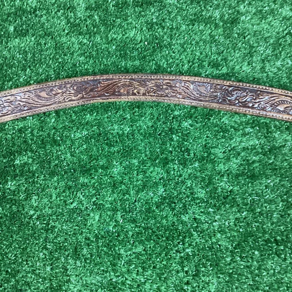 Brown Tooled Leather Belt 41